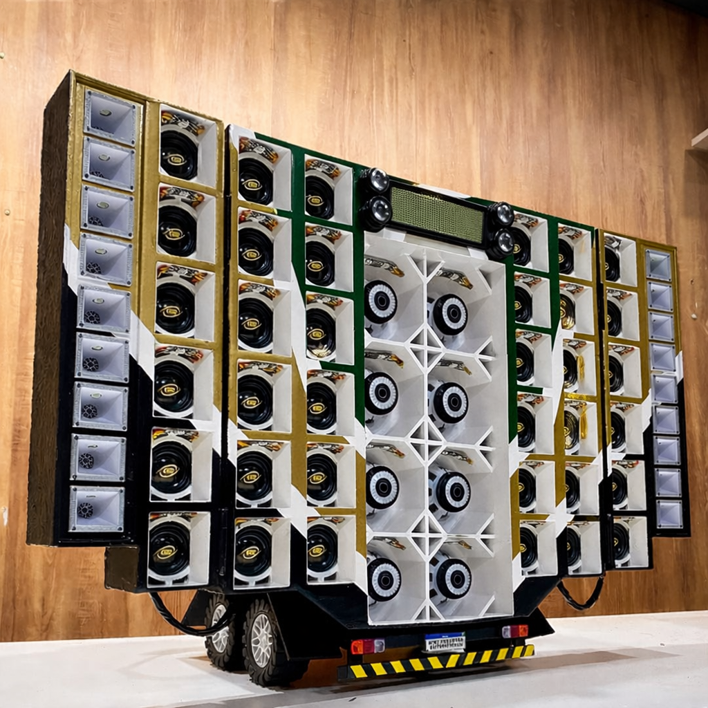 Mini Paredao com led e controle de som